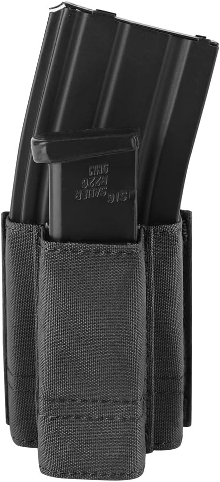 KRYDEX 5.56mm Magazine Pouch + 9mm .45 Pistol Mag Pouch Combo, MOLLE Mag Holders with Quick Release Insert