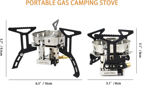 ONLYFIRE Portable Camping Gas Stove 6800W, Small Backpacking Stove with Piezo Ignition, Mini Camp Stove with Carry Bag