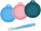 Food Can Covers | 3 Pack Silicone Lids & 1 Can Spoon | Fits Most Standard Size Canned Dog Cat Food