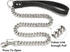 Silver Chain Dog Leash 15MM Solid Chew Proof 316L Stainless Steel Cuban Link Chain with Leather Handle 3FT/4FT/5FT for