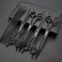 Professional Dog Grooming Scissors Set 7.0 inches - Straight, Thinning, Curved, Chunkers & Comb, Black
