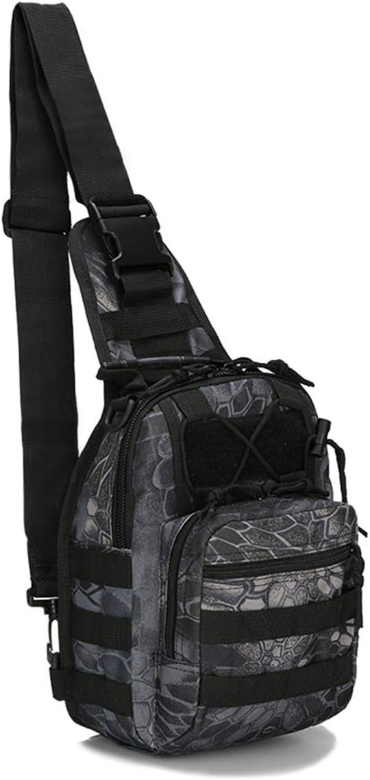 Tactical Shoulder Sling Bag, Small Outdoor Chest Pack for Men, Black Rover Sling Daypack for Traveling, Trekking,