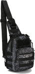 Tactical Shoulder Sling Bag, Small Outdoor Chest Pack for Men, Black Rover Sling Daypack for Traveling, Trekking,