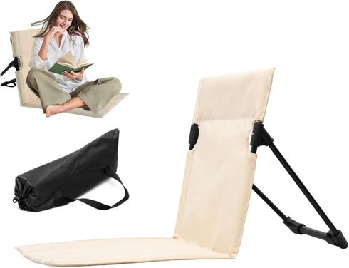 Aetherize Beach Mat Recliner Lightweight Beach Mat with Backrest One-Step Assembly Foldable Chair