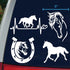 Horse Decal Pack: Large 5" Heartbeat, Galloping, Horseshoe, Detailed Horse Head (White)