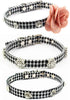 Rhinestone Dog Collar - Designer Crystal Jewelry, Cute Houndstooth Cloth Cat Collar, Size S