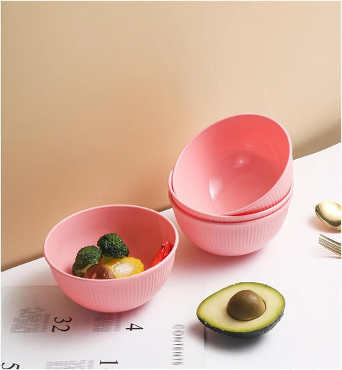 Generic 4/8pcs Meal(8pcs-pink) Pink Vertical Bowl Household Plastic Drop Resistant Rice Outdoor Camping