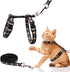 Cat Harness and Leash Set, Soft Nylon Adjustable for Kittens, Glow in The Dark, Black