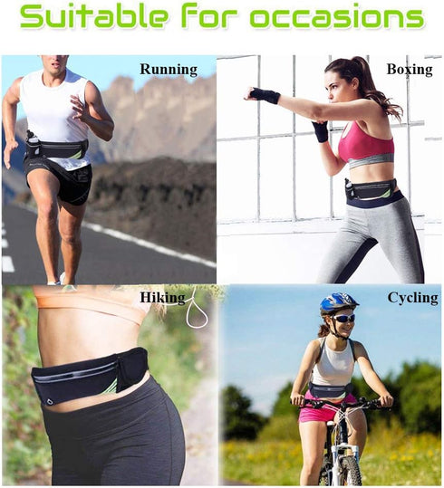 Running Belt with Water Bottle Holder for iPhone 16 15 14 13 12 11 Pro Max Xs 16e Xr X Plus SE Mini/Galaxy, Reflective