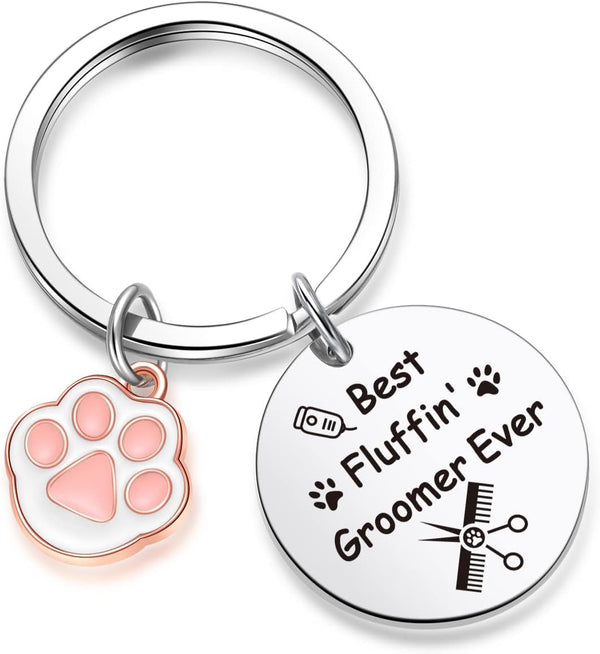 Dog Groomer Keychain, Dog Hairdresser Gift, Pet Beautician Keychain