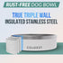 Coldest Dog Bowl - Large Anti Rust Metal & Non Slip Heavy Duty Insulated Dog Bowl for Food and Water