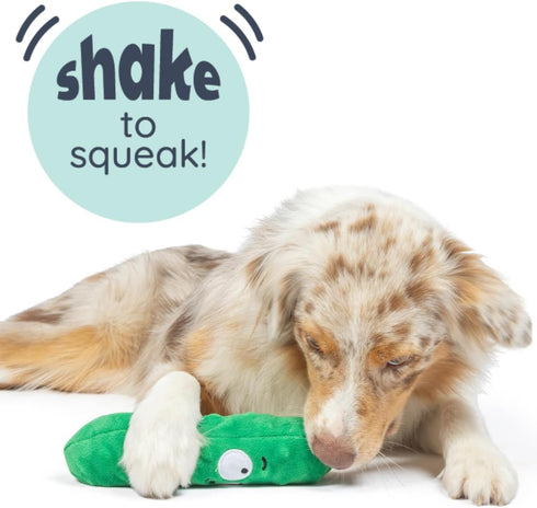 Huxley & Kent for Dogs | Dell Pickle (Large) | Funny Power Plush Dog Toy with Squeaker, Durable Gift
