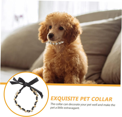 Pet Pearl Collar Pet Pearl Necklace Cat Pearl Collars Artificial Pearl Collars Dog Pearl Neck Strap Cat Pearl Necklace Crystal Dog Necklaces Clothing Puppy Imitation Pearls