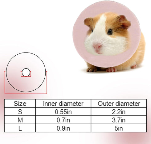 Hamster Recovery Collar Protection Cone After Surgery, Small Animals Adjustable Protection Collar for Rat Bird Rabbit Guinea Pig, Anti-Lick Anti-bite Pet Elizabeth Collar (Pink, S)