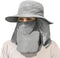 IYEBRAO Mens Outdoor Sun Hat with Face Neck Flap, UV Protection Wide Brim Fishing Hat for Hiking and Gardening