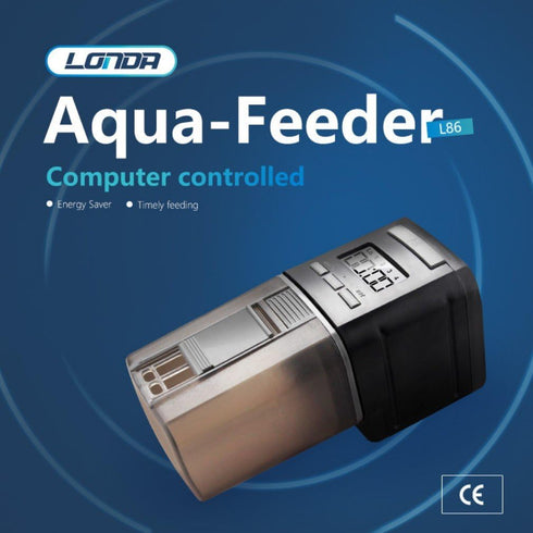 LONDAFISH Aquarium Fish Feeder - 0.175L Capacity, Plastic, Timer for Pelleted, Particle, Flake Feeds