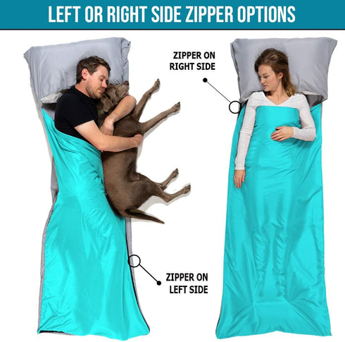 WELL TRAVELED Lightweight Sleeping Bag Liner, Adult Sleeping Sheet for Hiking, Backpacking, Camping, Washable Fabric