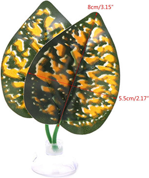 Betta Fish Leaf Bed Simulation Hammock, Natural Habitat Suction Cup Leaf Pad for Fishtank Spawning Grounds