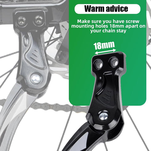 RBRL Adjustable Bike Kickstand, Aluminium Alloy Bicycle Stand for 18mm Hole Spacing, Fits 24''-29'' Mountain/Road