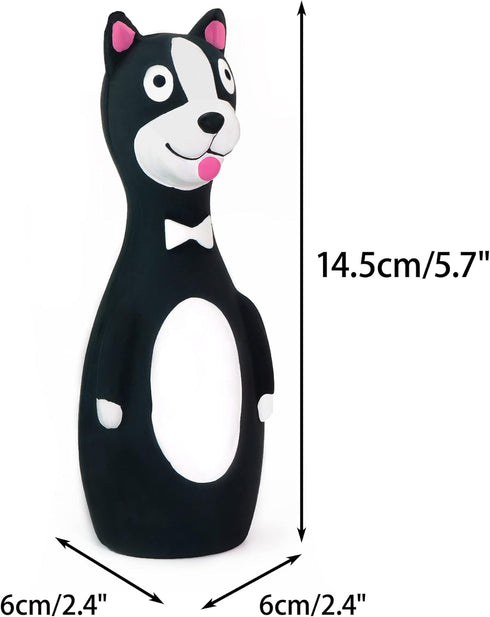 CHIWAVA 3 Pack 5.7 Inch Squeaky Latex Dog Toys, Standing Stick Interactive Play for Small Dogs