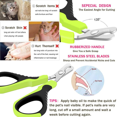 VICTHY 100pcs Cat Nail Caps with Clipper Set, Pet Nail Clipper Covers for Cats, Medium Size (5 COLORS)