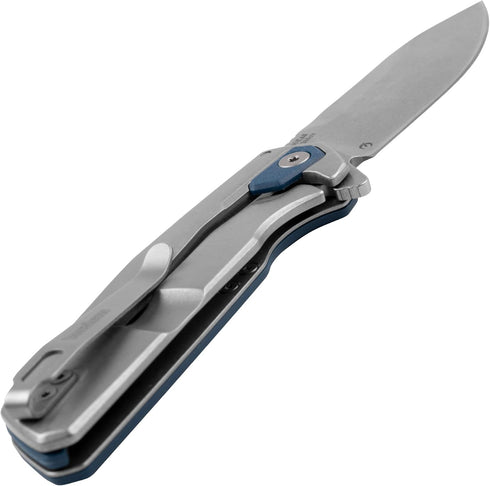 Kershaw Lucid Folding Pocket Knife, 3.2 inch Clip Point Blade, Blue Handle