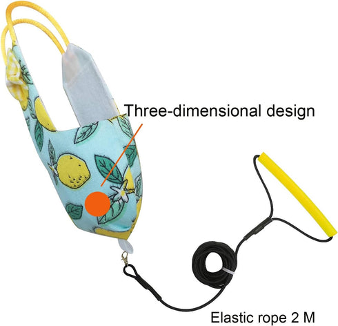 80 Inch VANFAVORI Bird Diaper Harness Flight Suit Clothes with Flying Leash for Parrots Cockatiel Pet Bird, Lemon