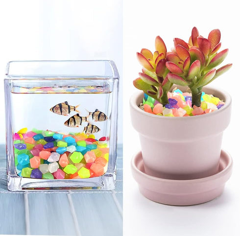 Abnaok 600PCS Glow in The Dark Rocks for Aquarium Decoration, Outdoor Decor, Garden Lawn Yard, Walkway, Driveway