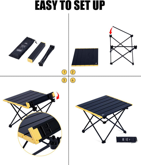 Ultralight Silver Compact Folding Camping Table (Size S)