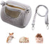 Wontee Portable Cylinder Carrier Bag for Dwarf Hamster, Warm Outdoor Bag with Adjustable Shoulder Strap (Grey)