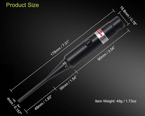 Professional Laser Barrel Sighter Kit with 30 Adapters - Upgraded Full Caliber Boresighter Kit for Rifles and Pistols