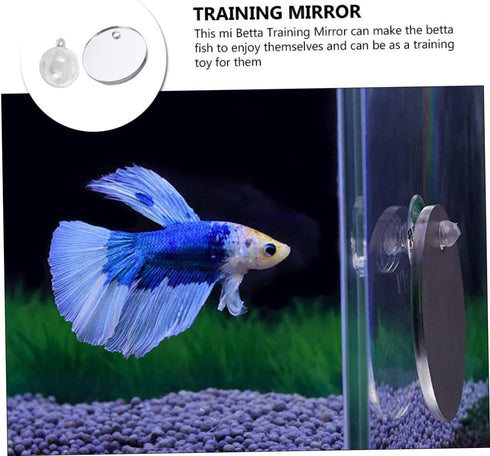 balacoo 1 Set Double Sided Acrylic Betta Training Mirror, Transparent Plastic Float Fish Tank