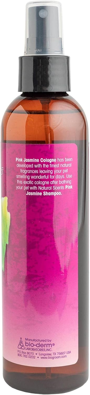 Bio-groom Pink Jasmine Dog Cologne, Deodorizing Spray for Dog Bathing Supplies, Cruelty-Free, Made in USA, 8 fl oz