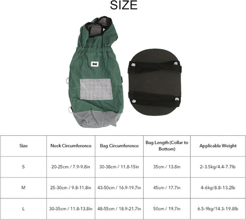 Dog Walking Scooter, Breathable Oxford Fabric Pet Drag Bag for Disabled Dogs, M (4-6kg/8.8-13.2lb)