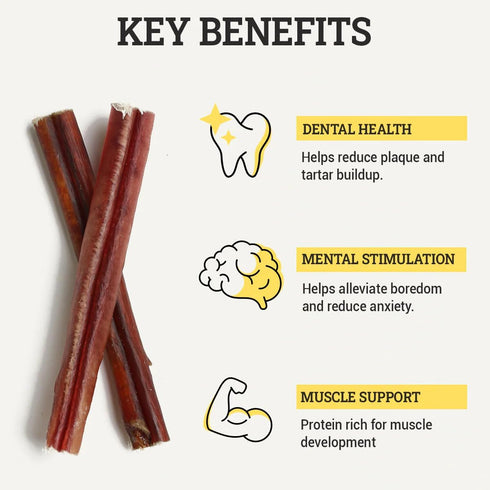 6-inch (10 Pack) Supreme Thin Bully Sticks by Sancho and Lolas All-Natural, Long-Lasting Dog Chew Treats - Free-Range