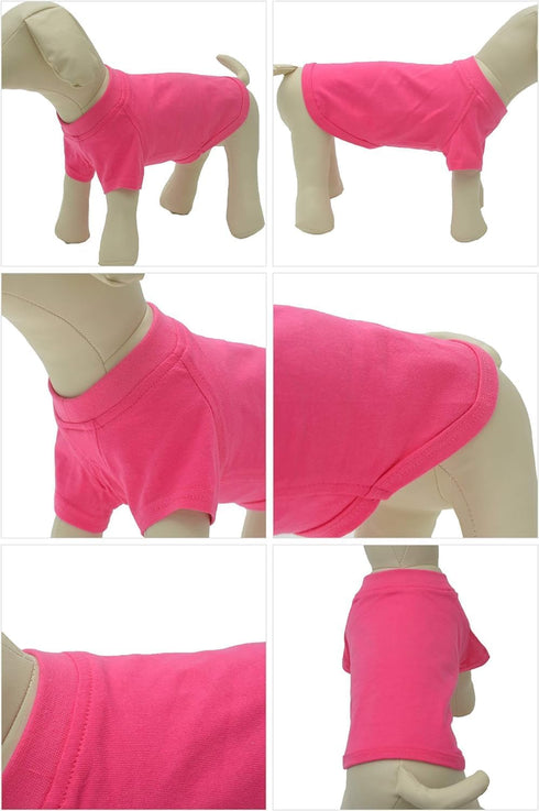 Lovelonglong Dog Costumes Basic Blank T-Shirt Tee Shirts for Medium Dogs, Rosered XXL