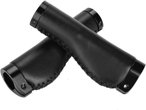 VGEBY1 Lockable Bike Handlebar Grips, PU Leather Retro Replacement Grips
