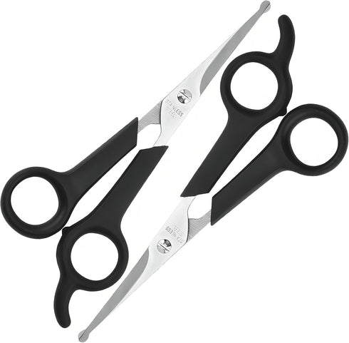 Jaasuee Pet Grooming Scissors Set for Body & Facial Trimming, Durable Stainless Steel