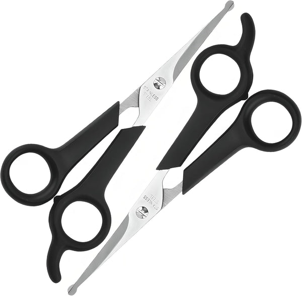 Jaasuee Pet Grooming Scissors Set for Body & Facial Trimming, Durable Stainless Steel