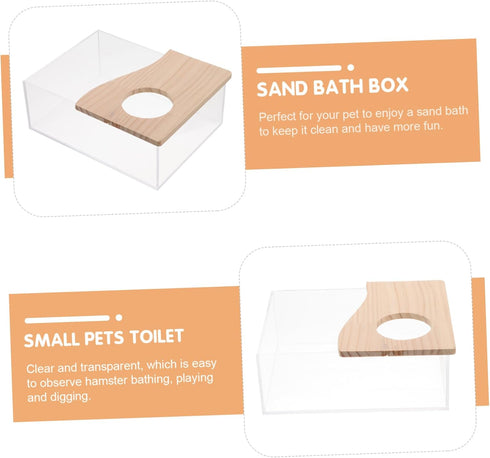 STOBOK 1pc Box Hamster Sandbox Cage Animal Toy Train Toys Small Container Bath Stuff Gerbil Shelf Water Clear Hamster
