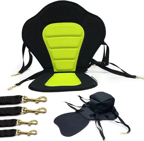 Universal Deluxe Kayak Seat Back, Padded Fishing Boat Seat with Adjustable Strap and Storage Bag