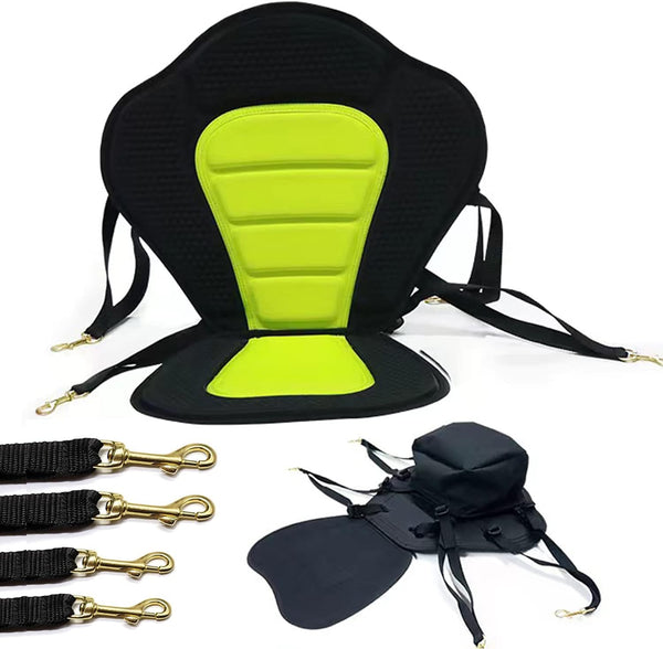 Universal Deluxe Kayak Seat Back, Padded Fishing Boat Seat with Adjustable Strap and Storage Bag