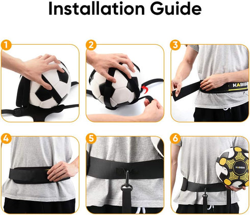Soccer Ball/Volleyball Training Equipment, Solo Soccer Kick Trainer for Kids and Adults, Practice Aid Bungee Belt
