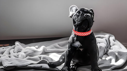 Spiked Dog Collar Leash Set, Leather Strap with Mushroom Rivet Spiky Studded Collars for Small to Large Dogs