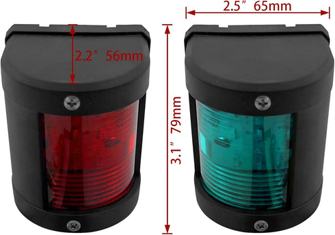 ISURE MARINE 90 IP66 Boat Green Starboard and Red Port Side Black Stern LED Navigation Light Anchor Signal Mast Light