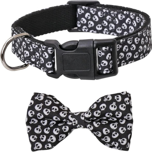 Halloween Dog Collar with Adjustable Removable Cute Bow Tie Pet Collars