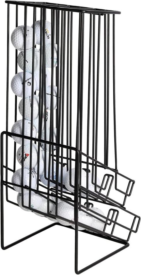 Countertop MyGift Golf Ball Basket Holder - Matte Black Metal Wire Golf Ball Dispenser and Display Rack