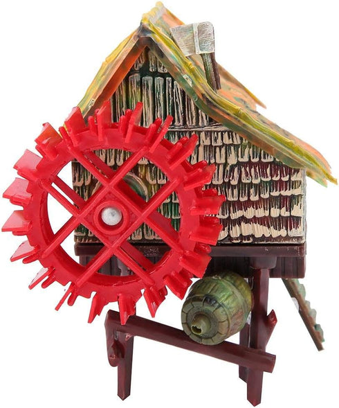 Vividly Color Resin Aquarium Large Water Wheel, Rotatable Fish Ornaments for Aquarium