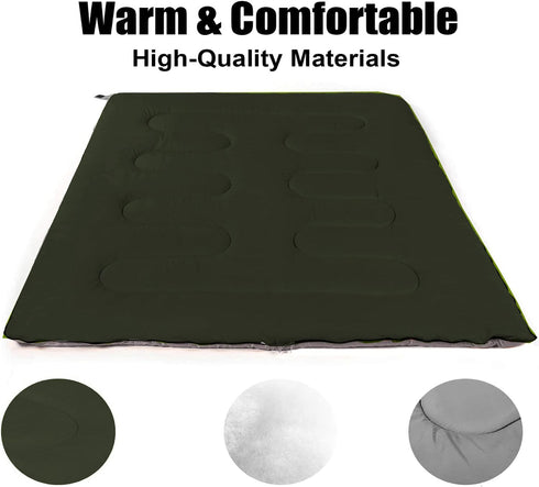 Lightweight Envelope Sleeping Bags for 4 Seasons, Warm or Cold Indoor Outdoor Sleeping Bags for Adults, Camping