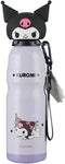 Kuromi Stainless Steel Insulated Water Bottle with Buckle and Strap, 600ml